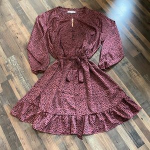 Loft Animal Print Flounce Dress